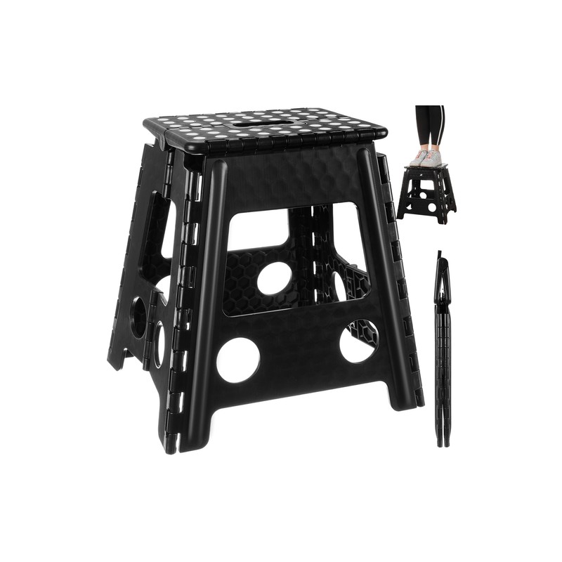 E-shop 18595 Malatec Skladací stolček Malatec čierno-biely 39cm