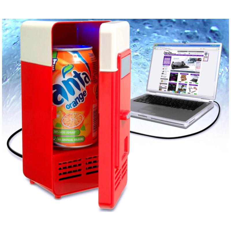 E-shop 048289 DR Retro USB chladnička červená