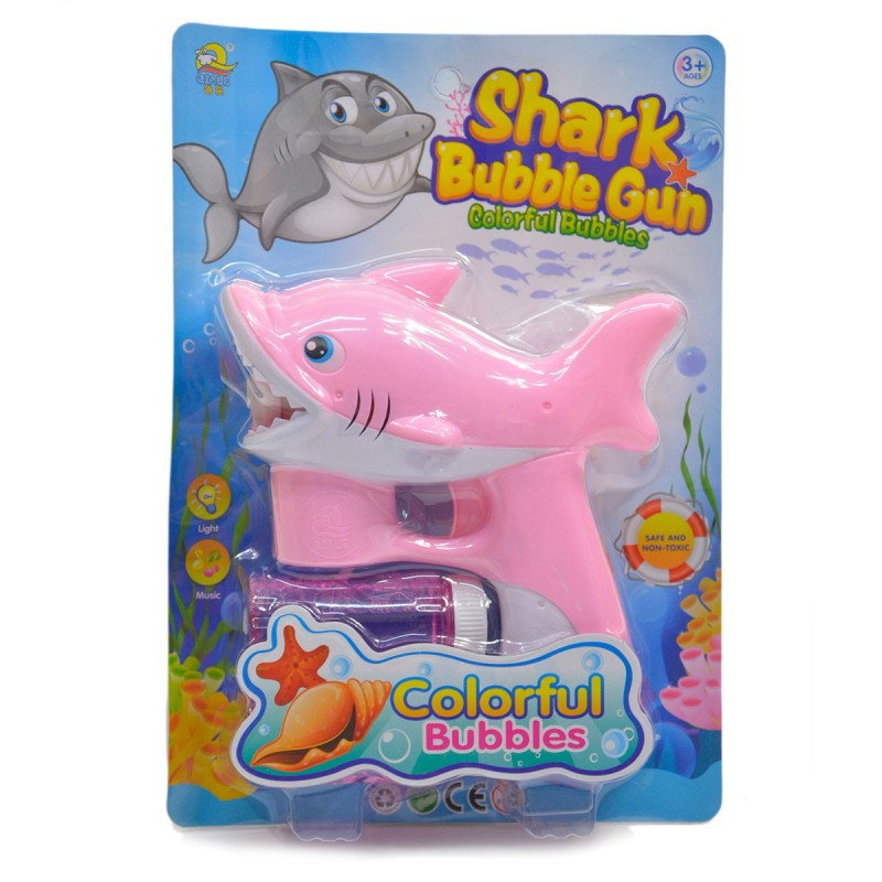 603609 DR Pistole na mýdlové bubliny - Shark Růžová