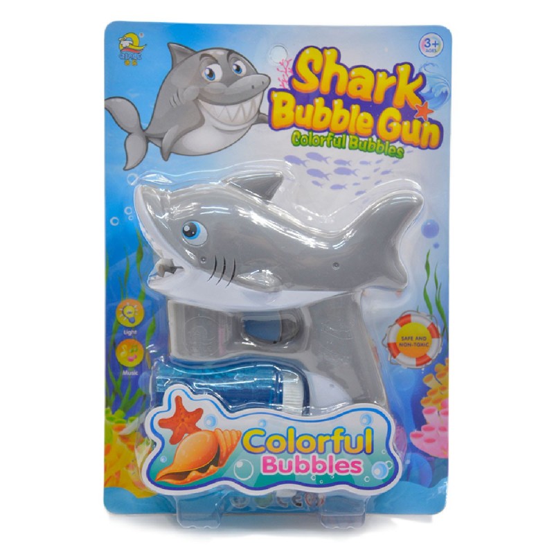 603609 DR Pištoľ na mydlové bubliny - Shark Sivá