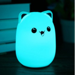 Detská LED nočná lampička na baterky - Mačiatko