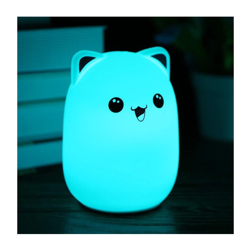 E-shop 24083 DR Detská LED nočná lampička na baterky - Mačiatko