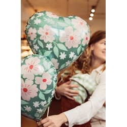 Fóliový balón - Kvetinové srdce - 45 cm