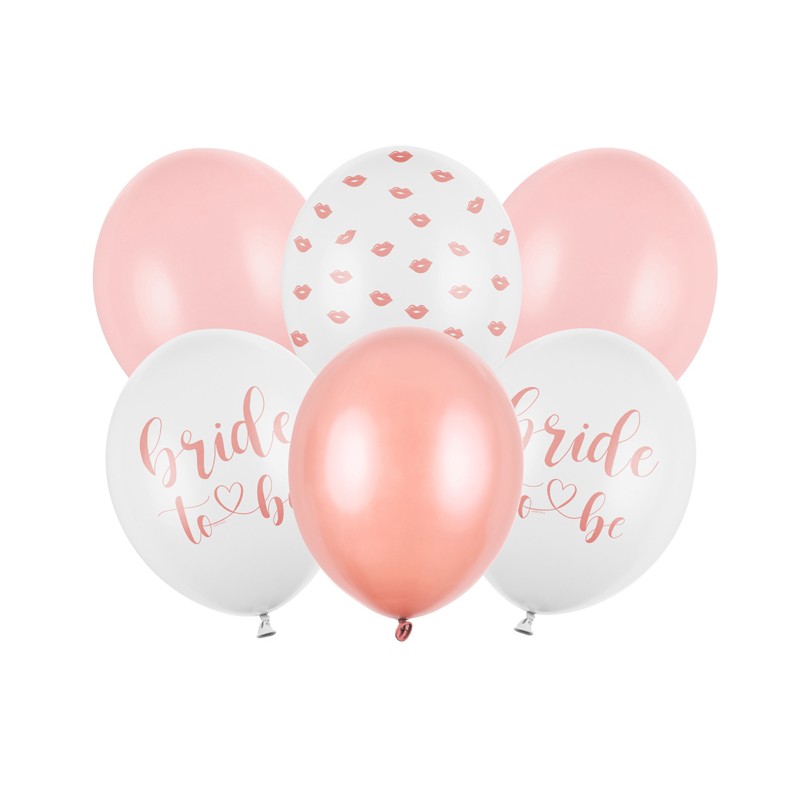 SB14P-328-000-6 Party Deco Set balónků - "Bride to Be" - růžová, 30cm (6ks)