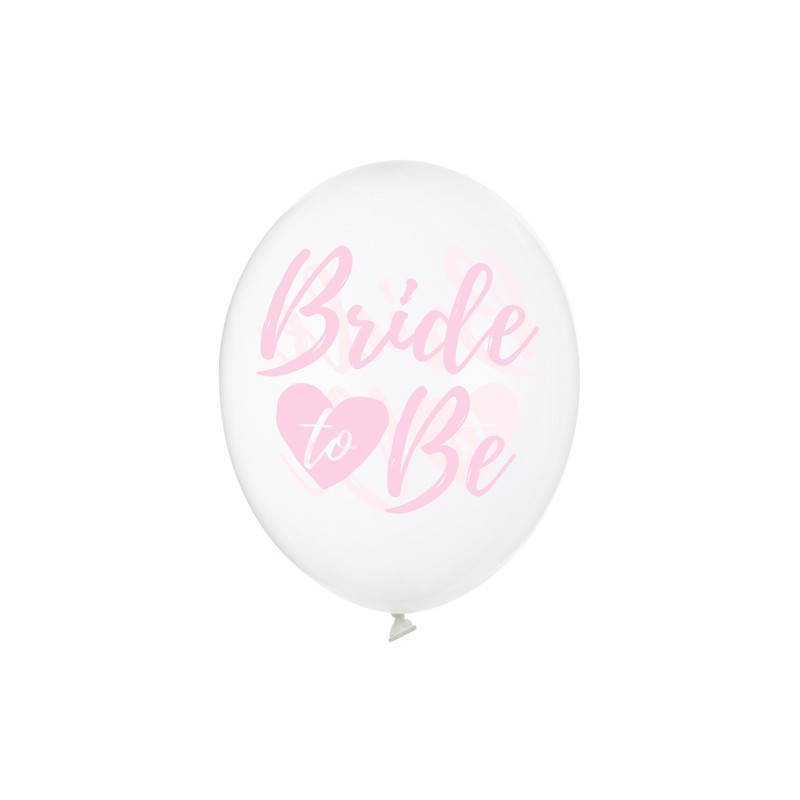 E-shop SB14C-205-099P-6 Party Deco Set balónikov - "Bride to Be" - transparentný, 30cm (5ks) Ružová