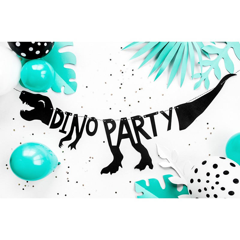 GRL40 Party Deco Party girlanda - Dinosauria - čierna, 20x90cm 
