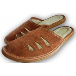 Pánske kožené papuče - Hnedá
