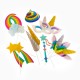 Party set foto-rekvizít - Rainbow Unicorn 12ks