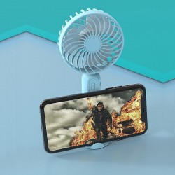 Nabíjateľný ventilátor so stojanom pre smartfón