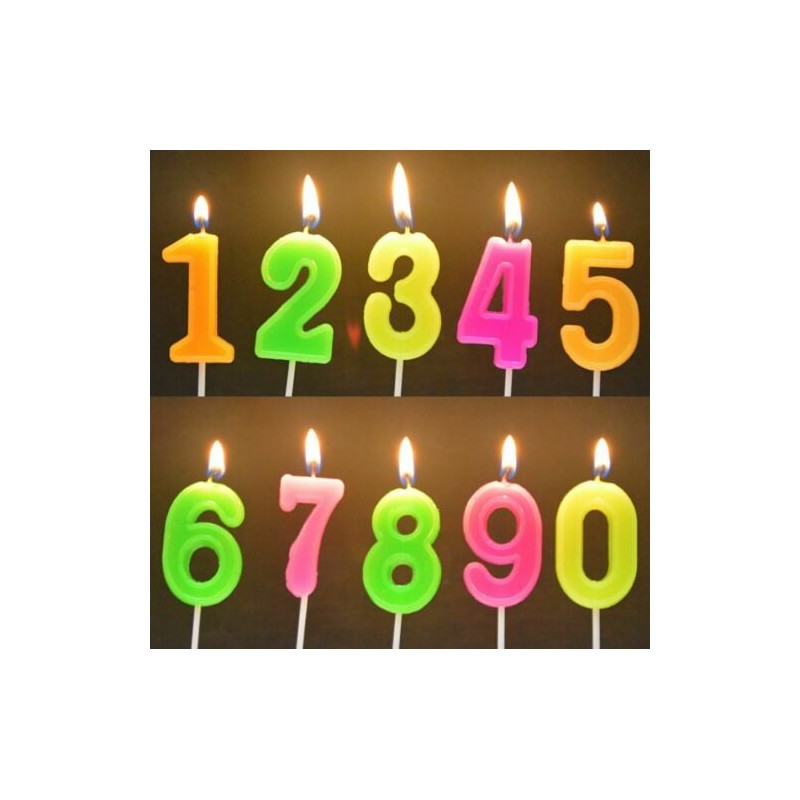 MB-12304 Neonová dortová svíčka - číslo 4,5cm - růžová 9