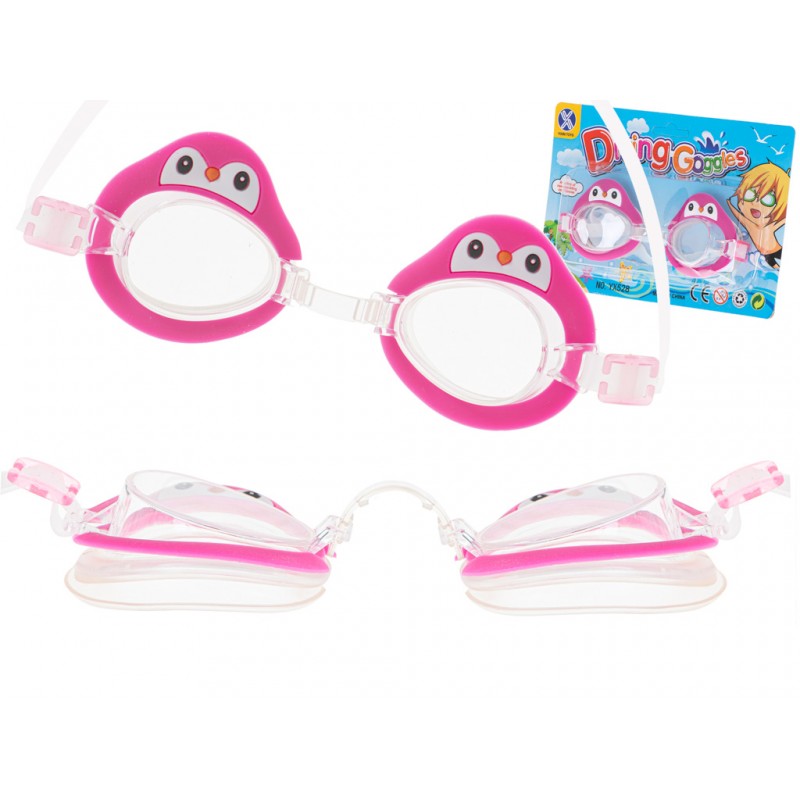 5564 Detské plavecké okuliare - Ružový tučniačik