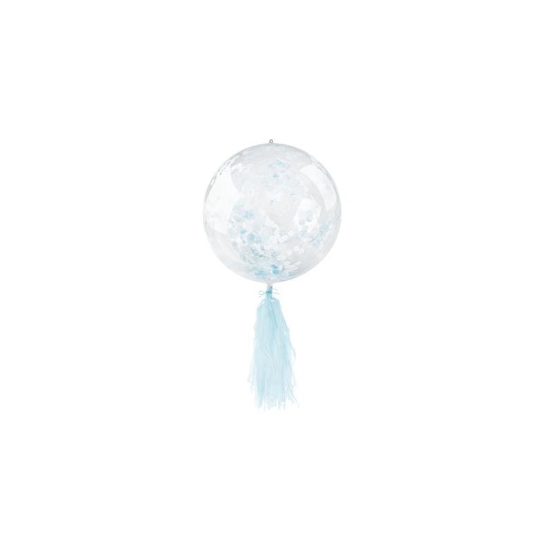 BLF5740 GRABO Konfetový balón so strapcami 45 cm Modrá
