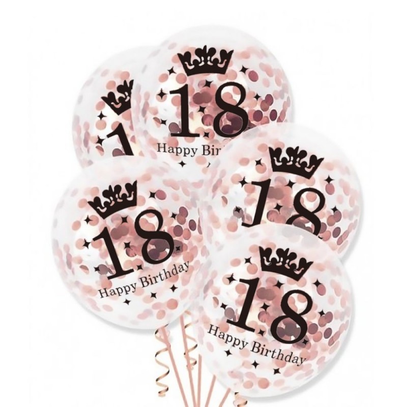 E-shop 400411-1369 GRABO Set balónov - "Happy Birthday 18" - 30cm (5ks)