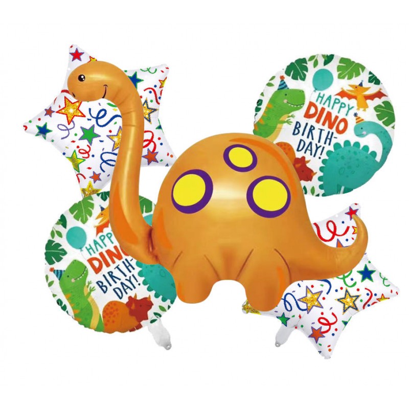 E-shop jx-225933 GRABO Set fóliových balónov - Happy DINO Birthday - Brontosaurus (5ks)