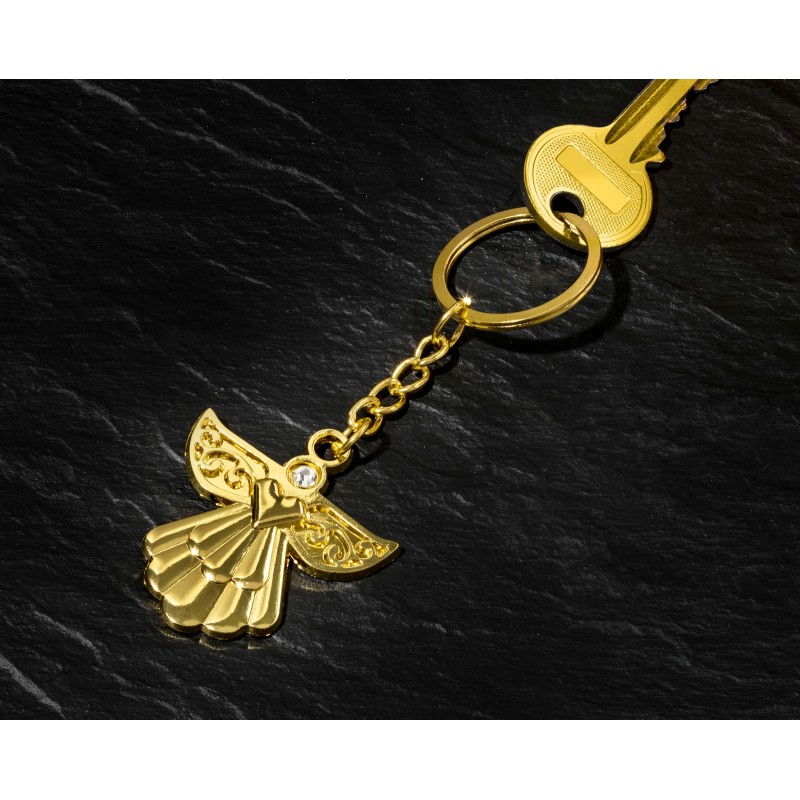 E-shop 015144 Kľúčenka - Anjelik so srdiečkom - zlatý