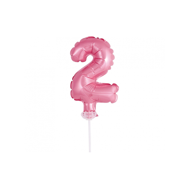 BC-5RO2 Godan Fóliový balón na hůlce - Růžové číslo - 13cm 2