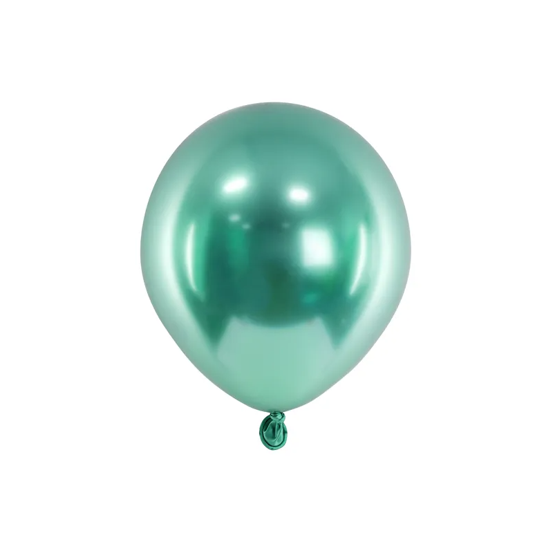 CHB1-5-012B Party Deco Mini chromované balóny - Glossy 12cm, 10ks Zelená