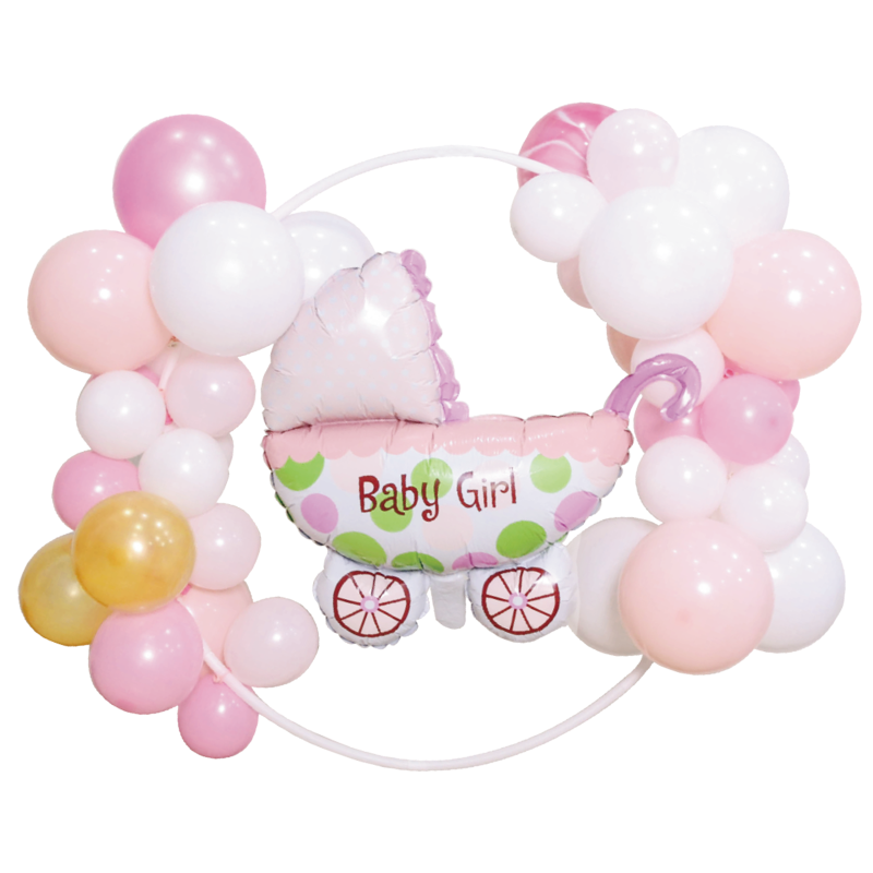 400835 Godan Set fóliových balónov s kruhom - Baby Girl - 43 ks