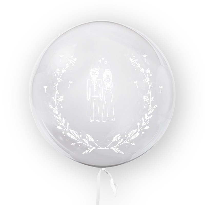 TB3693 Godan Průhledný fóliový balón - Mladomanželé - 45 cm 