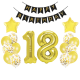 Set fóliových balónov - "Happy Birthday" Gold 18 - 16 ks