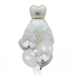 Set fóliových balónov - Svadobné šaty (5ks)