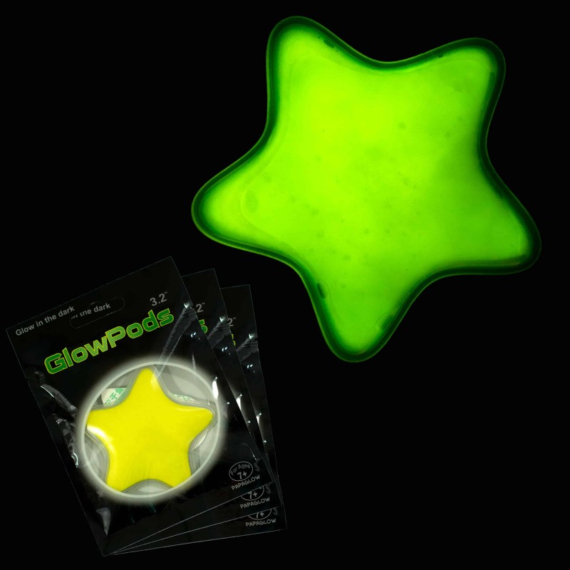 E-shop MJ12047 Chemické party svetielko - Hviezda 8 cm Zelená