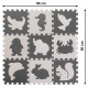 Penová puzzle podložka - Siluety zvierat 9ks