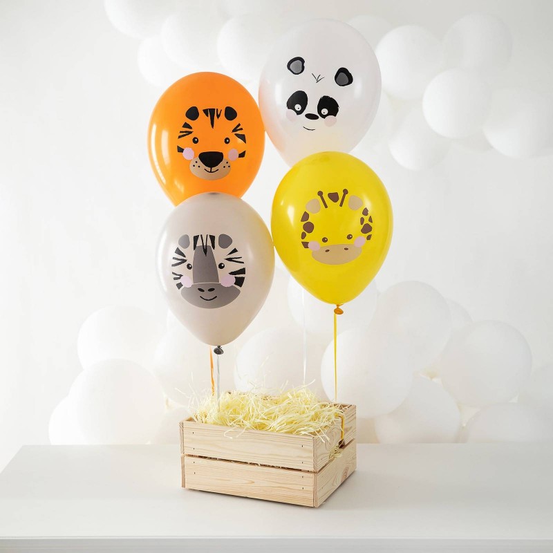 E-shop 127827 GRABO Set balónov - Safari mix - ZOO hlavičky, 30cm (8ks)