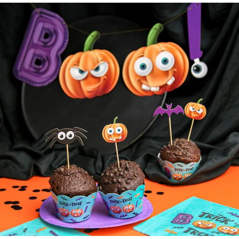 E-shop RV-PPBO GRABO Party set zapichov a košíčkov na muffiny - "Boo!" 6ks
