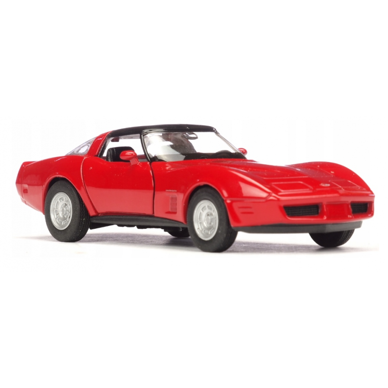 008805 Kovový model auta - Nex 1:34 - 1982 Chevrolet Corvette Coupe Červená