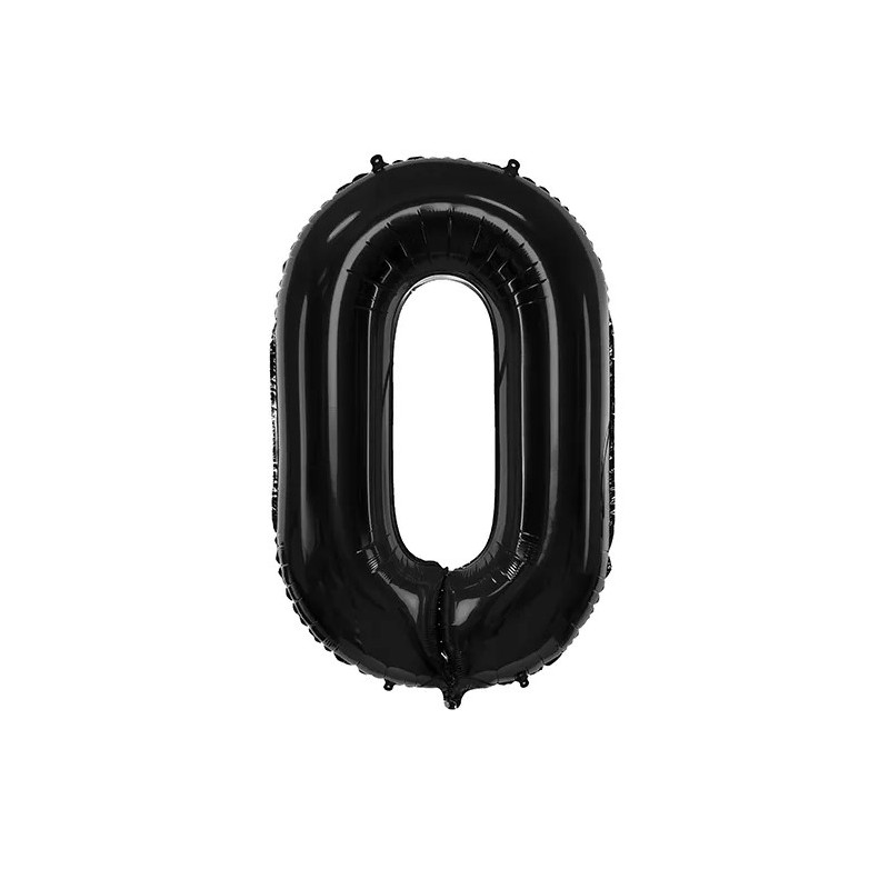 FB1M-0-010 Party Deco Fóliový balón - černý - číslo, 86 cm 0