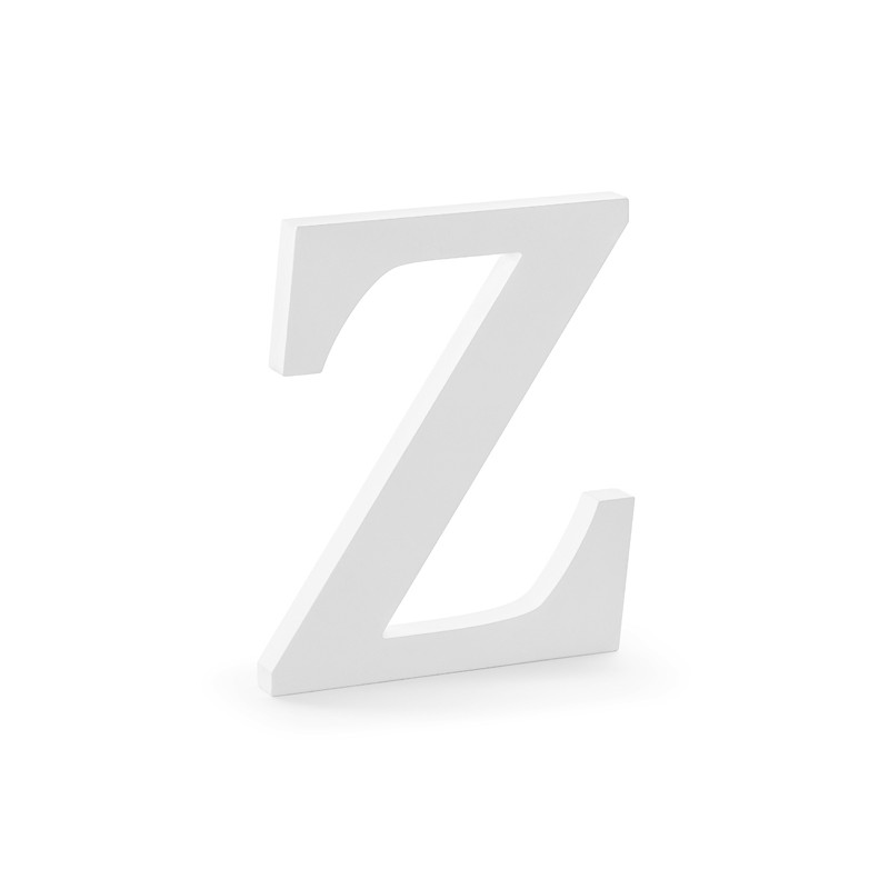 DL1-Z-008 Party Deco Velké dřevěné iniciály - Písmena A-Z - bílá, 21,5x20cm Z