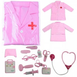 Detský kostým lekárky s doplnkami - ružový
