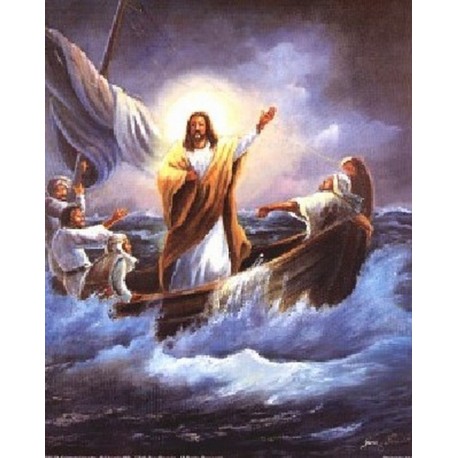 5D Diamantová mozaika - Ježiš na lodi