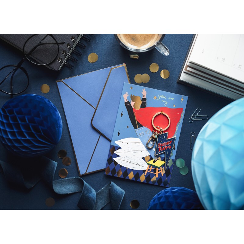 E-shop KABR2 Party Deco Pohľadnica s príveskom na kľúče - Super Hero