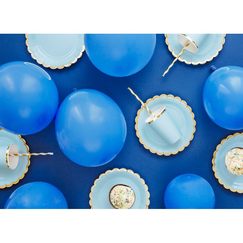 Levně KPP16-001J-EU1 Party Deco Sada papírových sklenic - Vlnky - 220ml (6ks) Modrá