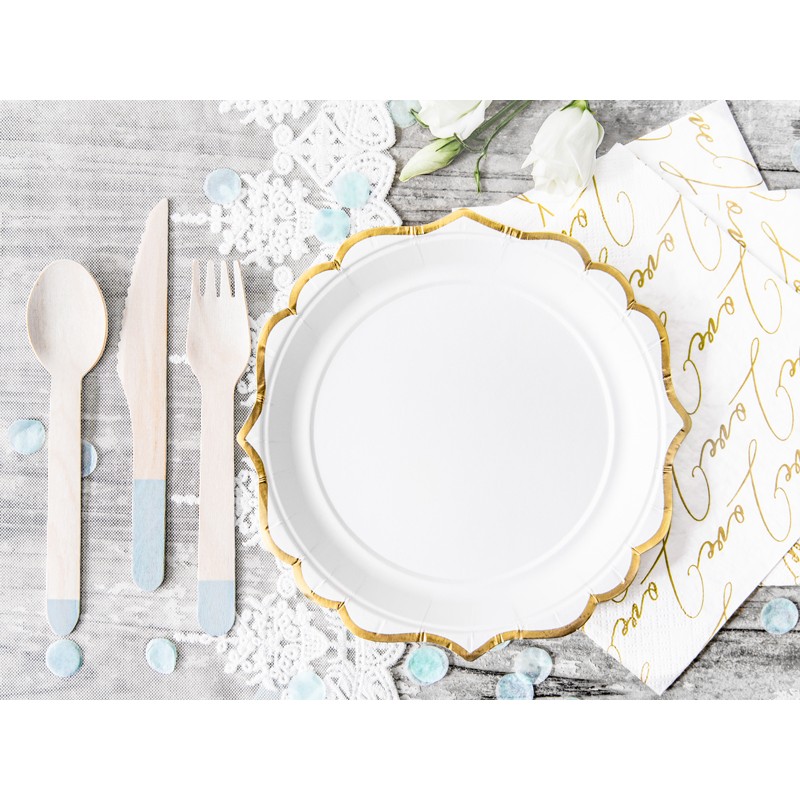 TPP30-008 Party Deco Papírové talíře - Luxury - bílé 18,5 cm