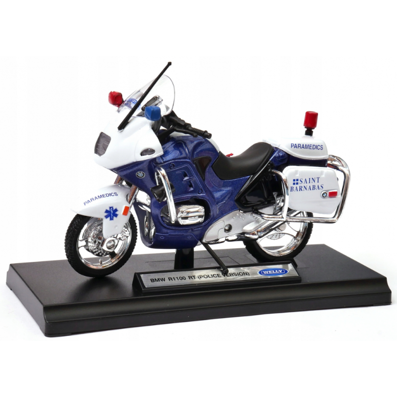 008690 Model motorky na podstave - Welly 1:18 - BMW R1100 RT (RESCUE SERIES) Paramedics