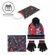 Detský set čiapka + šál + rukavice - Spiderman 4-8 rokov (53 cm)