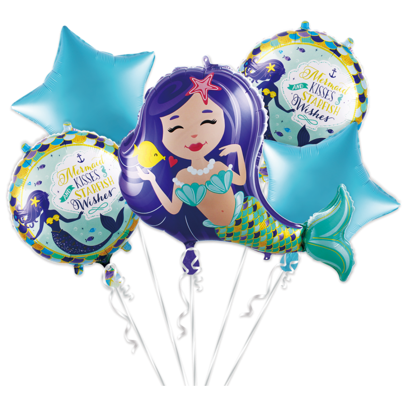 jx-885717 Godan Set fóliových balonů - Mermaid (5ks) 