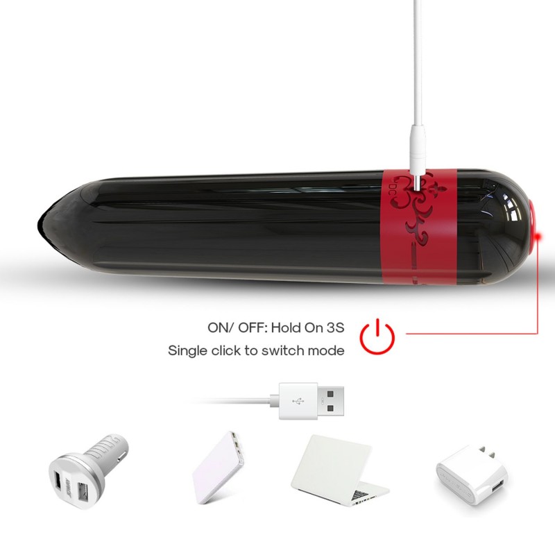 Levně 805524 Kompaktní mini USB vibrátor - Orgasmic Rocket Černá