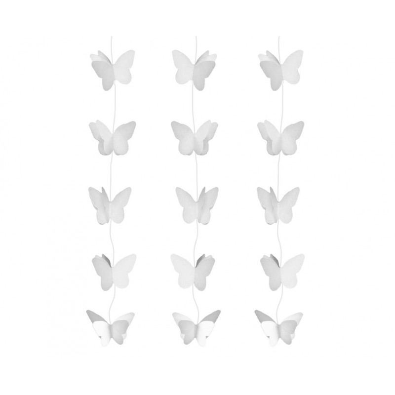WM-DWMB Godan Girlanda - Motýlky - bílé (200cm) 