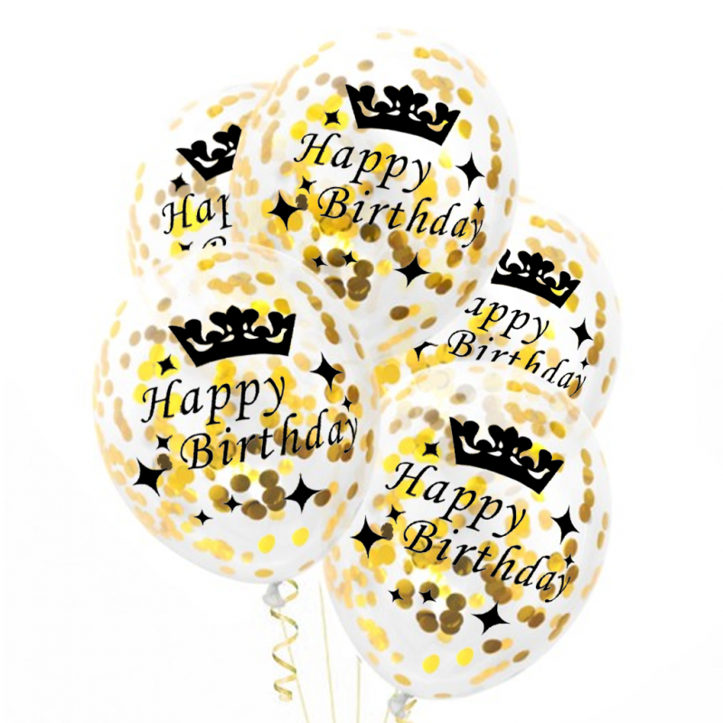 E-shop 400115 GRABO Set balónov - "Happy Birthday" s korunkou - 30cm (3ks)