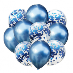 Mix latexových balónov s konfetami - PartyPal 10 ks