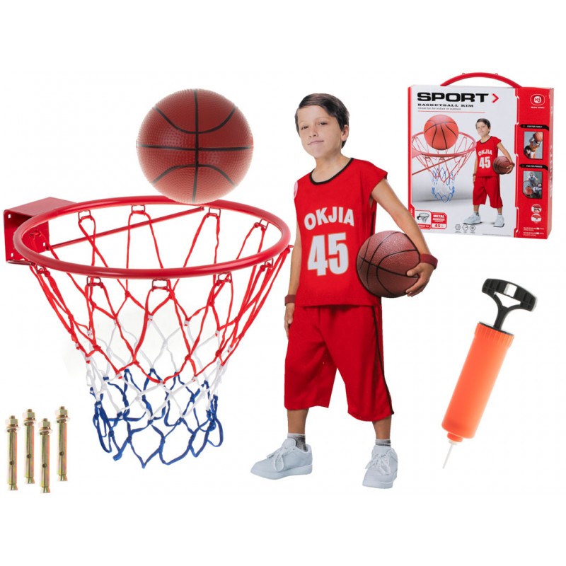 5213 Detský basketbalový kôš na svojpomocnú montáž + lopta 