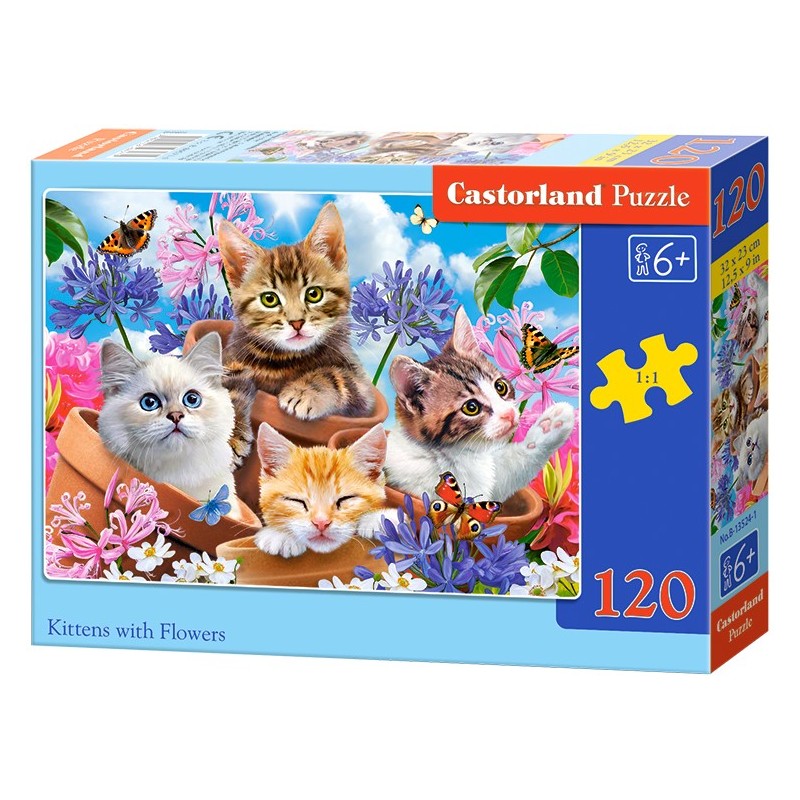 4802 Puzzle Castorland - Mačiatka v kvetináčikoch 120 dielikov 