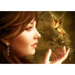 5D Diamantová mozaika - Motýlia princezná