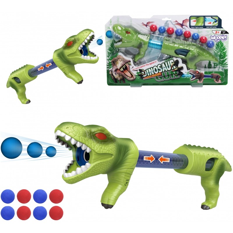 E-shop 45319 Spružinový odpaľovač na penové loptičky - Woopie T-Rex