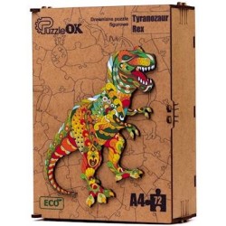 3D drevené puzzle handmade - T-Rex A4