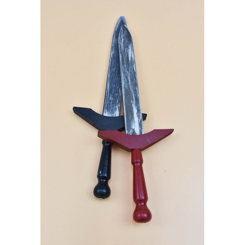 DSK16 Stredoveká detská drevená zbraň - Gotický meč Červená
